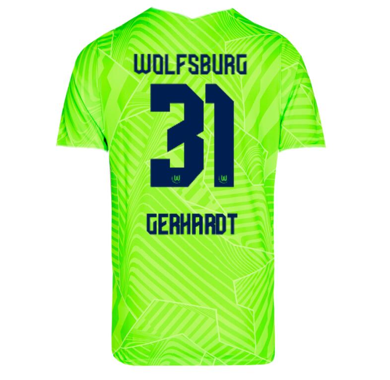 2021/22 Wolfsburg Home Kit Soccer Jersey with Gerhardt 31 printing